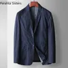 Tracksuits Merk van hoge kwaliteit herenblazer 2023 Nieuwe lente Summer Solid Color Light Luxe Luxe dunne stijl Dunne stijl Slim Fit Suit jas W0329