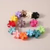 Korea Flower Shape Hair Claw Ribbon Candy Solid Color Clip for Women Girls Barrette Crab Ponytail Hairpins Bath Barrette Headwear S2016