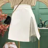 Gonne Streetwear Catena Nappa Estate Vita alta Diviso Mini Vintage Bianco Nero jupe Femme Faldas 230329
