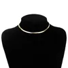 Choker Vintage Simple Gold Silver Color Blade Chains Necklace For Women Fashion Collares Jewelry Gifts