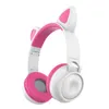 Cat Ear ZW-028 Trådlösa hörlurar Girls söta huvudbontering Lysande spel Headset Trådlöst Bluetooth-headset