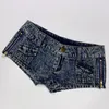 Женские шорты в стиле ретро, ультра рваные стринги с низкой талией, джинсовые с карманами на боковой молнии, мини-короткие женские джинсы Feminino для ночного клуба 230329
