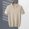 Men's Sweaters S-XXL Pullover Men's Polo Pure Cashmere Short Sleeve Sweater Casual Premium Knitted Thin T-shirt Summe