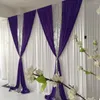 Décoration de fête 2023 arrivée blanc rideau violet glace soie argent paillettes drapé toile de fond mariage anniversaire