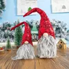 Décorations de Noël 2pcs / set Joyeux Sequin Suédois Santa Gnome En Peluche Poupée Ornement À La Main Elf Jouet Maison De Vacances Décor De Fête M76D1