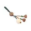 Porte-clés Naturel Blanc Jade Bodhi Graine Sculpture Lotus Mobile Téléphone Pendentif Peach Pod Porte-clés Pour Hommes Et Femmes