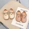 Atletische outdoor babymeisje leren schoenen Kinderen Casual Flats Cartoon konijn oor kinderen peuters schoenen schoenen kinderen prinses zoete schoenen 21-30 lente nieuw W0329