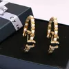 18K Gold Plated Designers Earrings Brand Stud Earrings Designer Ear Stud Women Crystal Geometric Earring For Wedding Party Jewerlry Accessories