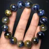 Strand Genuine Natural Blue Yellow Pietersite Stone Round Beads Healing Women Man Bracelet 13.5mm