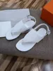 Sandalias de diseñador para mujer Zapatillas de alta calidad Zapatos de cuero de becerro de cristal Plataforma acolchada Zapatillas de playa de verano 35-41 Con caja