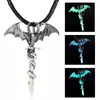 Pendant Necklaces Fashion Trend Flying Dragon Sword Necklace Men's Jewelry Glow In The Dark Halloween
