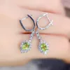 Hoop oorbellen Natural Real Green Peridot Luxury Earring 4 5mm 0,5ct 2pcs Gemstone 925 Sterling Silver Per Sieraden Fijn X22837