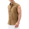 Men's Casual Shirts Cotton Linen Men's Shirt Sleeveless Fashion Man Blouses linen Top Male Shirts Blouse Basic hombres Tops Beach Men Clothing 230329