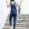 Kvinnors jumpsuits rompers ankomst kvinnor blå denim övergripande multi pocket suspender byxor söta jeans för flickor storlek s-lwomen's