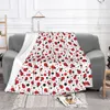 Blankets Ladybird Everywhere Red Flannel Throw Blanket insect adventure life animals Blanket for Home Travel Lightweight Bedding Throws 230329