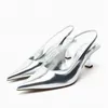 الصنادل النسائية Slingback Lowheel Zaza Summer Silvery Woman Protects Mode