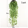 Decorative Flowers Artificial Plants 2 Pieces 90cm Office Plant Wall Decor Hanging Fake House Decoration Green Ivy