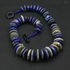 Halsband GuaiGuai Schmuck Natürlicher blauer Lapislazuli Radform Turmkette echte Edelsteine Stein Kristall Halskette handgefertigt für Frauen