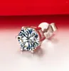 Серьги -шпильки 0,5CT/кусочки сплошные 14 -километровые белые золоты