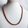 Kedjor 2 4mm 3 6mm Heishi Red Jasper Halsband Rostfritt stål Natural Stone Jewelry Noble Exquisite Chain Choker Engagement Party