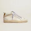 Golden Mid Star Top Quality Uomo Scarpe alte Sneakers moda Italia Classic White Do-old Dirty Designer Uomo Donna Scarpa in pelle Stivali stringati neri rosa