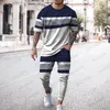 Men's Tracksuits Summer Sportwear Suit Short Sleeve T Shirt Long Pants Men 2 Piece Sets Men's Tracksuit 3D Printed Casual Trend