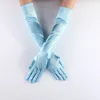 Полный палец длинные атласные перчатки свадебное локоть перчатки женские женские свадебные сексуальные эластичные перчатки на хэллоуин аксессуары летнее вождение защита от вождения