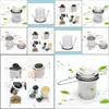 Tea Infusers Folding Double Handles Infuser With Lid Stainless Steel Fine Mesh Coffee Filter Teapot Cup Hanging Loose Leaf Strainer Dhz5K