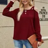 Chemisiers pour femmes Chemises d'été pour femmes Lâche à manches longues Chemisier à épaules dénudées Chemise décontractée Col oblique Blusas Cortas Sexy Femme Tops Sports