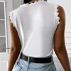 女性用Tシャツ2023ビンテージレースジャガードウィメンTシャツの袖のカジュアルラウンドネックオフショルダー女性タンクトッププラスサイズ