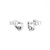 Stud-oorbellen Sterling-Silver-Jewelry Asymmetric Hearts of Love Earring 925 zilveren sieraden voor vrouwen
