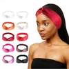 Silky Satin Twist Turban Pannband för kvinnor Tvätthuvud Wrap Headwrap Makeup Sport Yoga Head Band Girls Hair Accessories