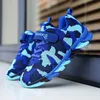 Tênis camuflage crianças para meninos Blindable Air Mesh Running Shoe Sapatos Esportes Esportes Externo Exército Verde/Blue Trainers