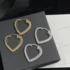 Designer Hoop Dangle Earring Fashion Crystal Heart Eardrop For Woman Classic Brand Gold Silver Luxurys Jewelry Earrings