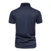 Polos masculinos aiopeseson v pescoço pólo camisetas para homens colorido sólido manga curta clássica mass pólo de verão camisa masculina roupas 230329