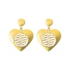 Duże metalowe kolczyki w kształcie serca dla kobiet geometryczne złoto kolorowe kolczyki imprezowe trend biżuteria