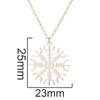 Pendentif Colliers Chaîne Collier Pour Femmes En Acier Inoxydable Mode Flocon De Neige Rose Or Cadeaux BijouxPendentif