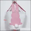 Gift Wrap Easter Egg Storage Basket Canvas Bunny Ear Bucket Creative Bag With Rabbit Tail Decoration 8 Styles Drop Delivery Home Gar Dh1Tk