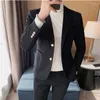 Мужские костюмы Homme Casual Suit Jackets Blazer для мужчин Свадьба Slim Fit Outwear Негабаритный односложный блейзер