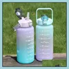 Water Bottles 2000Ml Time Scale Space Jug Bottle Outdoor Portable Bomb Er Spray Paint Gradient Cup Largecapacity Drop Delivery Home Dhm4U