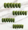 Unghie finte Adesivi per unghie indossabili verdi smerigliati lunghi finti finiti 24 pezzi con colla STTX889