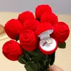 Red Rose Flower Ring Box Valentine Gift Creative Proposal Ring Box K0823