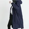 Trenchs de femmes manteaux femmes couleur unie poche coupe-vent à capuche longue vêtements de sortie manteau à manches 230329