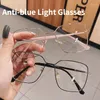 Solglasögon Frames 2023 Anti-Blue Light Glasses Women Men Metal Spring Leg Eyeglass Frame Optical Computer Wholesale