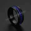Stainless Steel Ring with side stones Blue Azzling Single Row Square Diamond