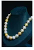 Chains Huge Charming 18"11-12mm Natural South Sea Genuine White Golden Round Pearl Necklace Jewelry Choker