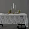 Table Cloth 30 Country Rectangular Hollow Lace Tablecloth White Party Kitchen Dining Desk Cover For Weddin Events Supplies