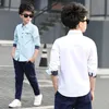 Kinderoverhemden Verkoop van kinderen jongens shirts pure katoenen kinderen kledingmerk kinderen Kleding Top Fashion Boys shirts met lange mouwen shirts 230329