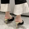 Sandálias Sapatos de moda Pearl Women Sands Saltos sexy 230329