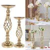 Andra evenemangsfestleveranser TABELL CENTERPIECE Flower Holder Gold Metal Flower Bouquet Vase For Wedding Mariage Decor Table/Aisle Stand Floral Holder 230329